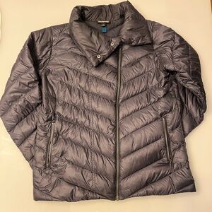 Patagonia PROW Down PUFFER Jacket Moto Style, Women’s Large. Gray
